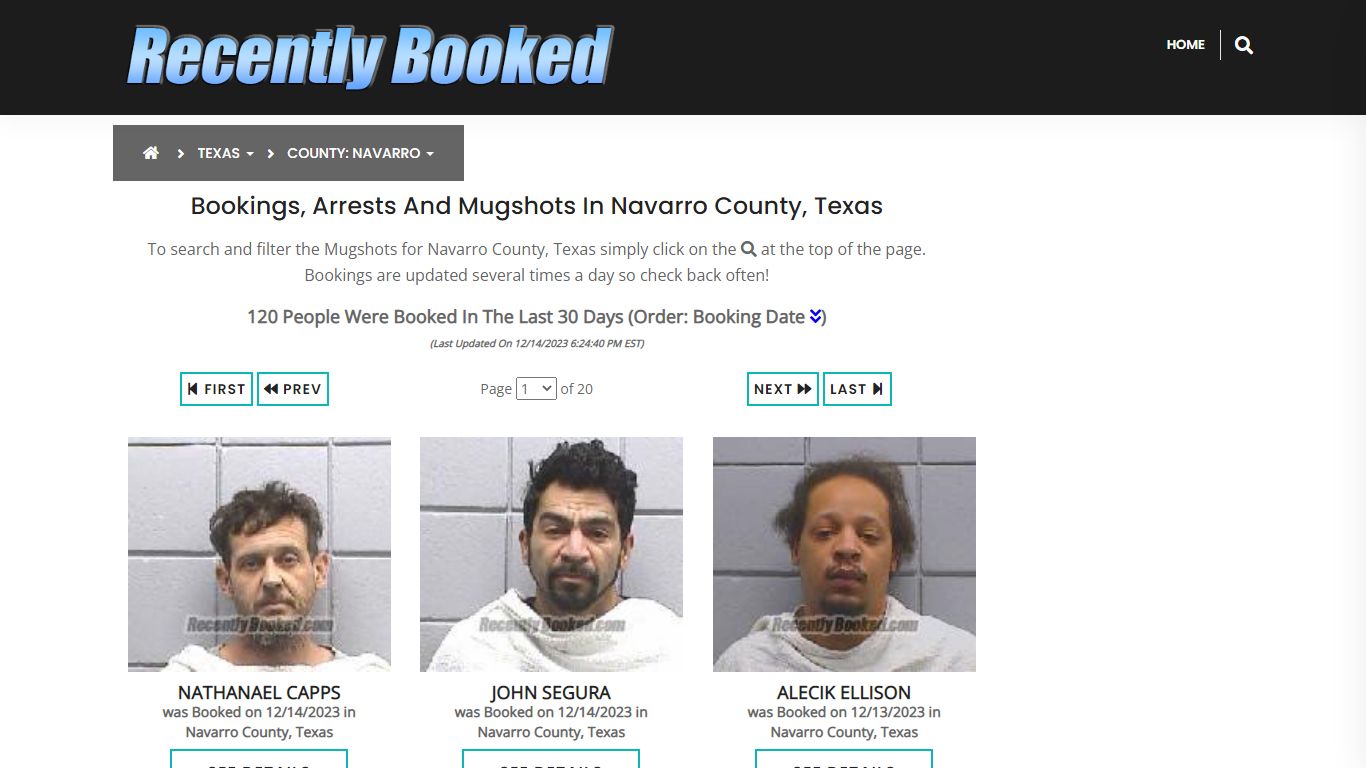 Recent bookings, Arrests, Mugshots in Navarro County, Texas