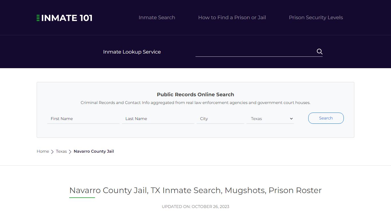 Navarro County Jail, TX Inmate Search, Mugshots, Prison Roster